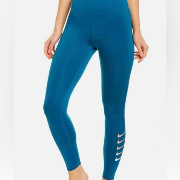 Nike Women's Swoosh Run (Teal) 7/8Running Leggings (DJ0934-301) Size Small NWT - Picture 2 of 7